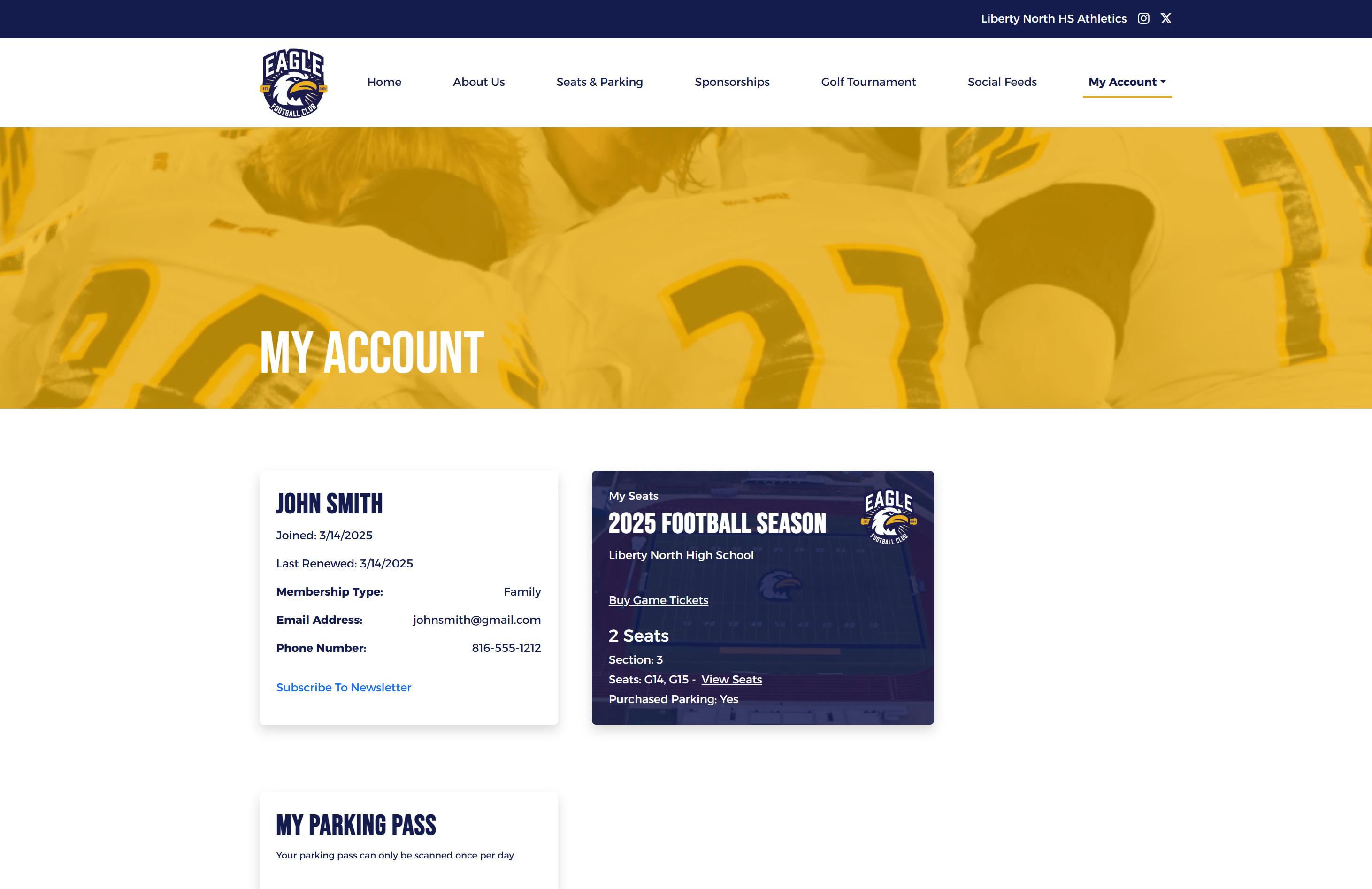 Eagle Football Club My Account